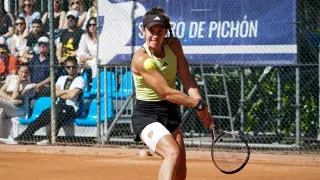 La tenista aragonesa Irene Burillo, en el duelo de las semifinales.