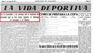 Así recogía el Heraldo de Aragón cada martes (los lunes no había periódicos) en los años 50 del siglo pasado las crónicas de los partidos del Real Zaragoza.