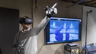 Aplicación de inteligencia artificial para simular la sensación táctil –mediante un guante háptico– de los prototipos de futuros productos, un proyecto del I3A junto a la empresa Nabegos.