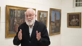 Agustín Alegre, en la exposición que celebró en 2016 en la Cámara de Comercio de Teruel.