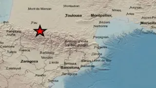 Mapa del IGN donde se marca el epicentro del terremoto ocurrido este martes.
