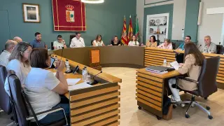 Imagen del último pleno del Ayuntamiento de Fraga.