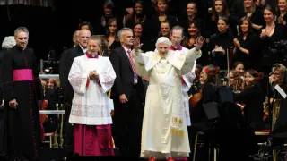 Benedicto XVI, el sábado, en un acto en Hyde Park