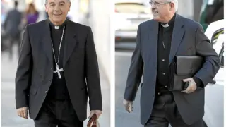 Los obispos de Barbastro y Lérida, ayer en Madrid