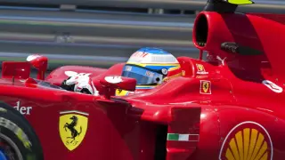 Alonso, con su Ferrari, en Brasil