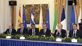 Rubalcaba y otros ministros de Interior de la UE.