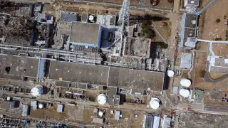 Central de Fukushima, vista desde el aire