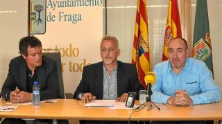 De izquierda a derecha, Périz, Catalán y Escándil, durante la presentación de Mercoequip ayer.