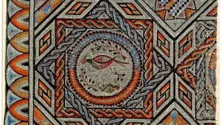 Detalle del mosaico de Artieda, según dibujo de Enrique Osset.