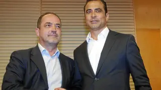 Agapito Iglesias y Esnáider, el día de la presentación del argentino como técnico del filial y jefe de la Ciudad Deportiva