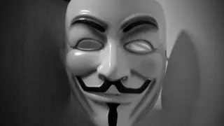 La máscara de Guy Fawkes, símbolo de Anonymous.
