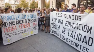 Los profesores protestan en Zaragoza