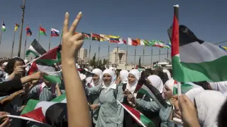 Protestas de palestinos en Ramala