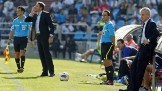 Aguirre durante el partido ante la Real