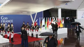 Entrada de la cumbre del G20 en Cannes