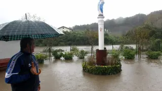 Desbordamiento del río Urumea, en Guipúzcoa