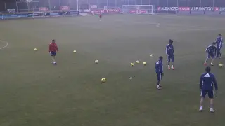 Primera sesión de entrenamiento del Real Zaragoza con Jiménez