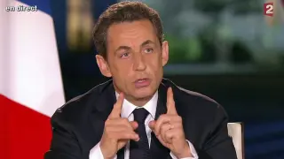 Nicolás Sarkozy durante una entrevista en el palacio del Eliseo para France 2.