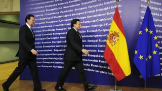 Rajoy y Durao Barroso, en Bruselas