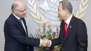 Héctor Timerman con el secretario general de Naciones Unidas