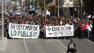 Protesta de estudiantes en Teruel