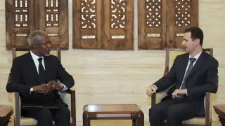 Kofi Annan y Al Asad, en Damasco
