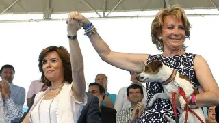 Aguirre con Pecas en un mítin de la última campaña electoral.