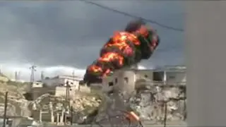 Captura de un vídeo de una explosión en Hama