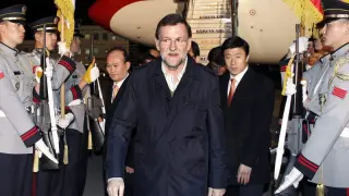 Mariano Rajoy a su llegada a la cumbre se Seúl
