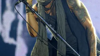 Lenny Kravitz durante en su concierto en Madrid.