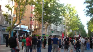Protesta frente a la sede del PP.