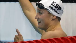 Mireia Belmonte tras ganar su segunda medalla de plata