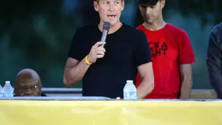 Armstrong durante un acto de Livestrong