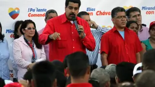 Maduro, en su primer acto al frente del Ejecutivo.