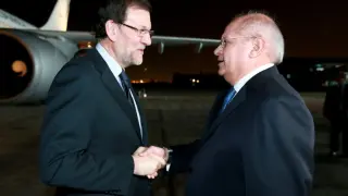 Rajoy fue recibido en el aeropuerto por el ministro peruano de Defensa, Pedro Cateriano