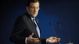 El presidente Mariano Rajoy, en rueda de prensa este viernes.