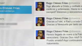 Chávez anuncia en Twitter que ha regresado a Venezuela