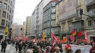 La manifestación ha recorrido las calles del Casco hasta la plaza del Pilar