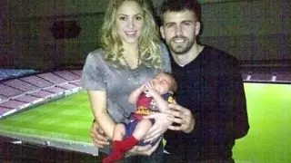 Primera 'foto de familia' de Shakira, Piqué y Milan
