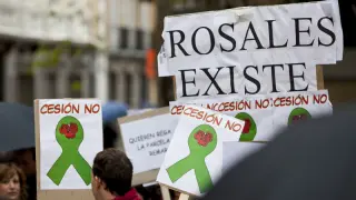 Una manifestación de los vecinos de Rosales del Canal en 2011.