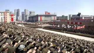 Manifestaciones de apoyo al líder en Corea del Norte