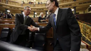 Gallardón y Rajoy, en la sesión de control al Gobierno.
