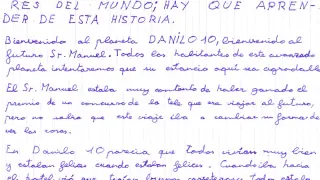 La carta enviada por Daniel Lorén, de solo 10 años