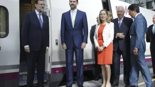 Rajoy y el Príncipe, junto a Pastor, Margallo y González inauguran el AVE a Alicante