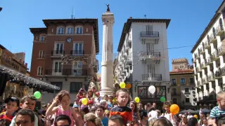 La plaza del torico durante las fiestas de Teruel.