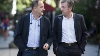 Agapito Iglesias y el nuevo director general del Real Zaragoza, García Pitarch