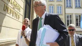 Jean-Claude Juncker a la entrada del Parlamento