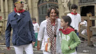 Jaimen de Marichalar y sus hijos han asistido al último encierro de sanfermines