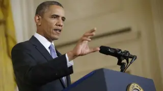 Barack Obama, durante la conferencia de prensa de este viernes.