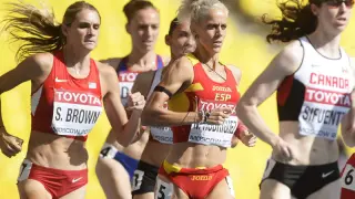 La atleta española Natalia Rodríguez, en Moscú